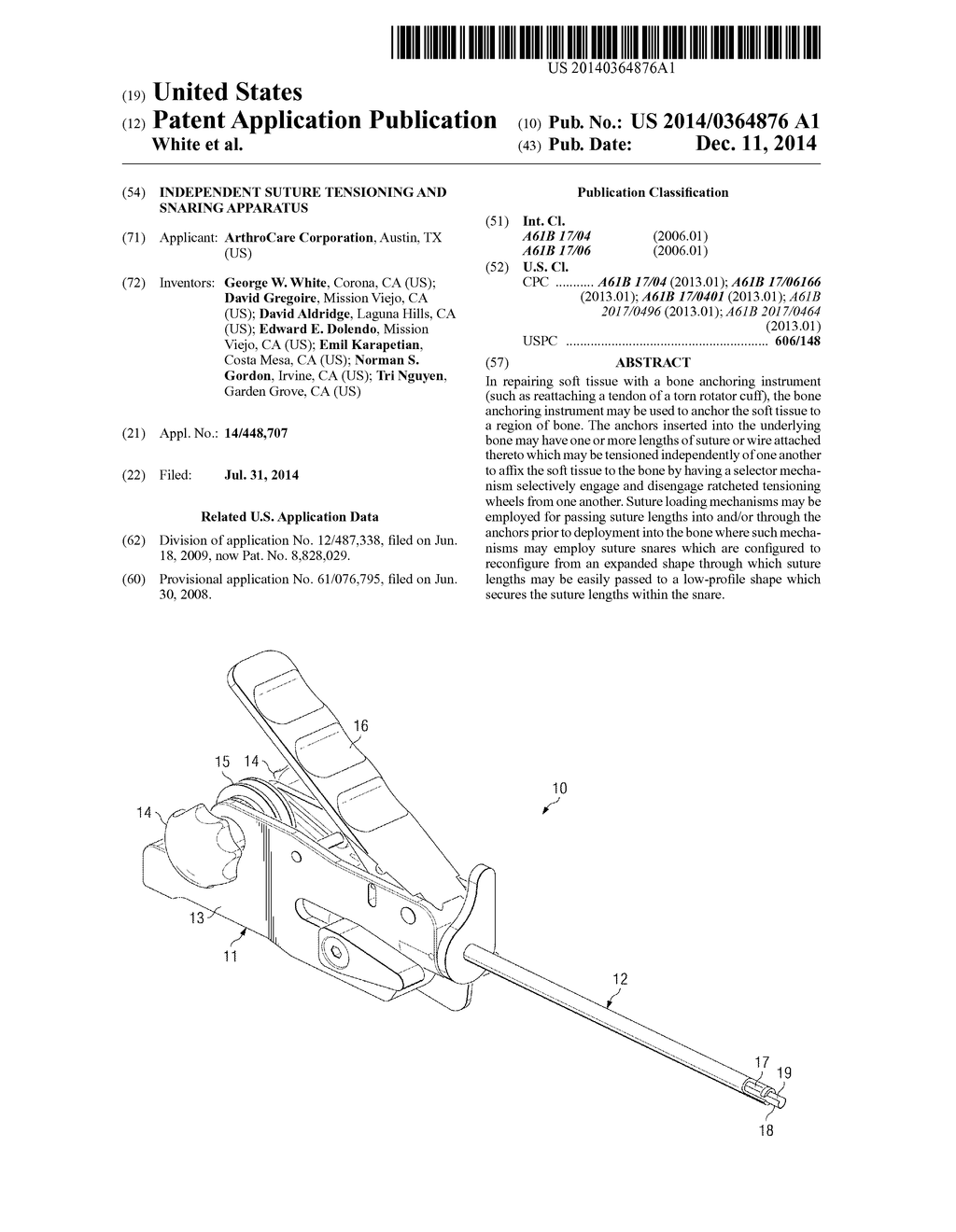 INDEPENDENT SUTURE TENSIONING AND SNARING APPARATUS - diagram, schematic, and image 01