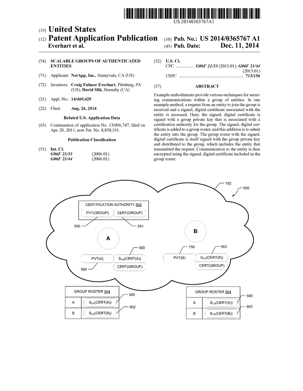 SCALABLE GROUPS OF AUTHENTICATED ENTITIES - diagram, schematic, and image 01