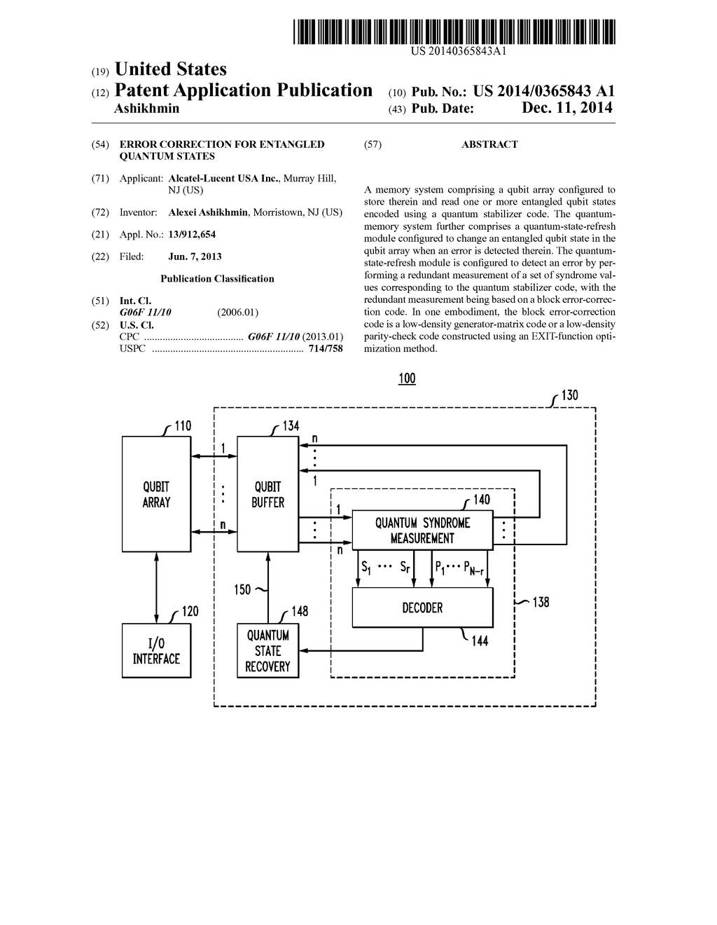 ERROR CORRECTION FOR ENTANGLED QUANTUM STATES - diagram, schematic, and image 01