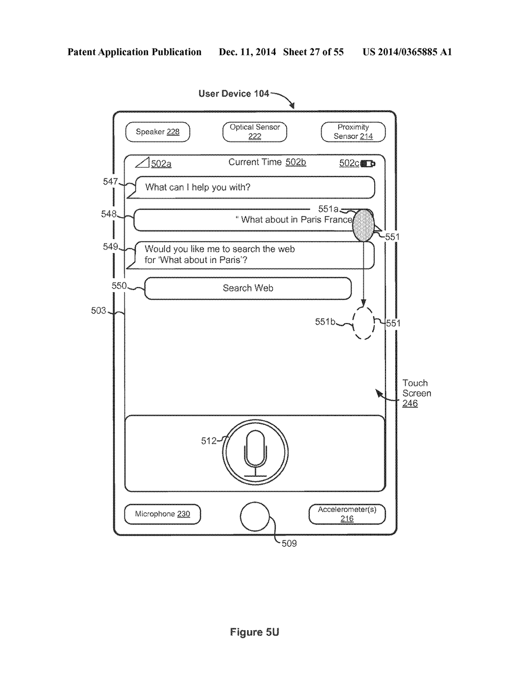 DEVICE, METHOD, AND GRAPHICAL USER INTERFACE FOR ENABLING CONVERSATION     PERSISTENCE ACROSS TWO OR MORE INSTANCES OF A DIGITAL ASSISTANT - diagram, schematic, and image 28