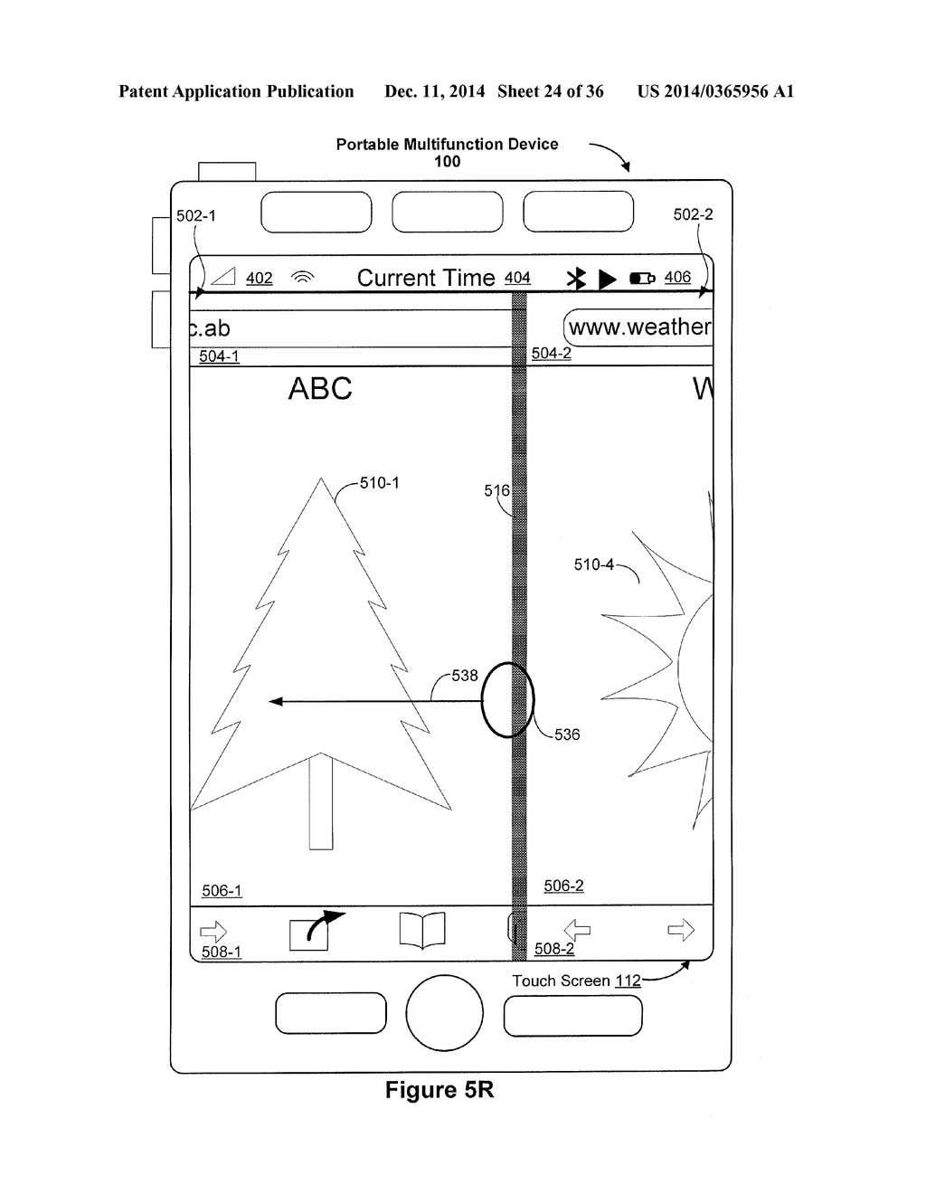 DEVICE, METHOD, AND GRAPHICAL USER INTERFACE FOR NAVIGATING BETWEEN USER     INTERFACES - diagram, schematic, and image 25