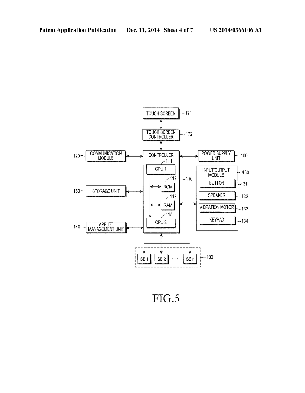 APPARATUS AND METHOD FOR PROCESSING DATA OF APPLET INCLUDED IN A PLURALITY     OF SECURE ELEMENTS - diagram, schematic, and image 05