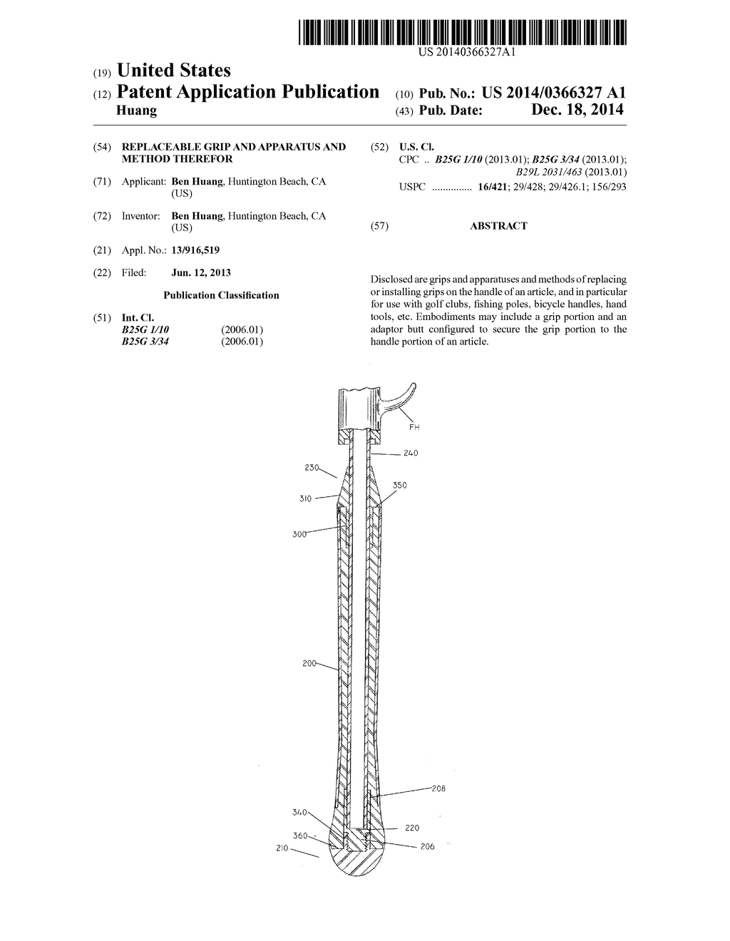 REPLACEABLE GRIP AND APPARATUS AND METHOD THEREFOR - diagram, schematic, and image 01