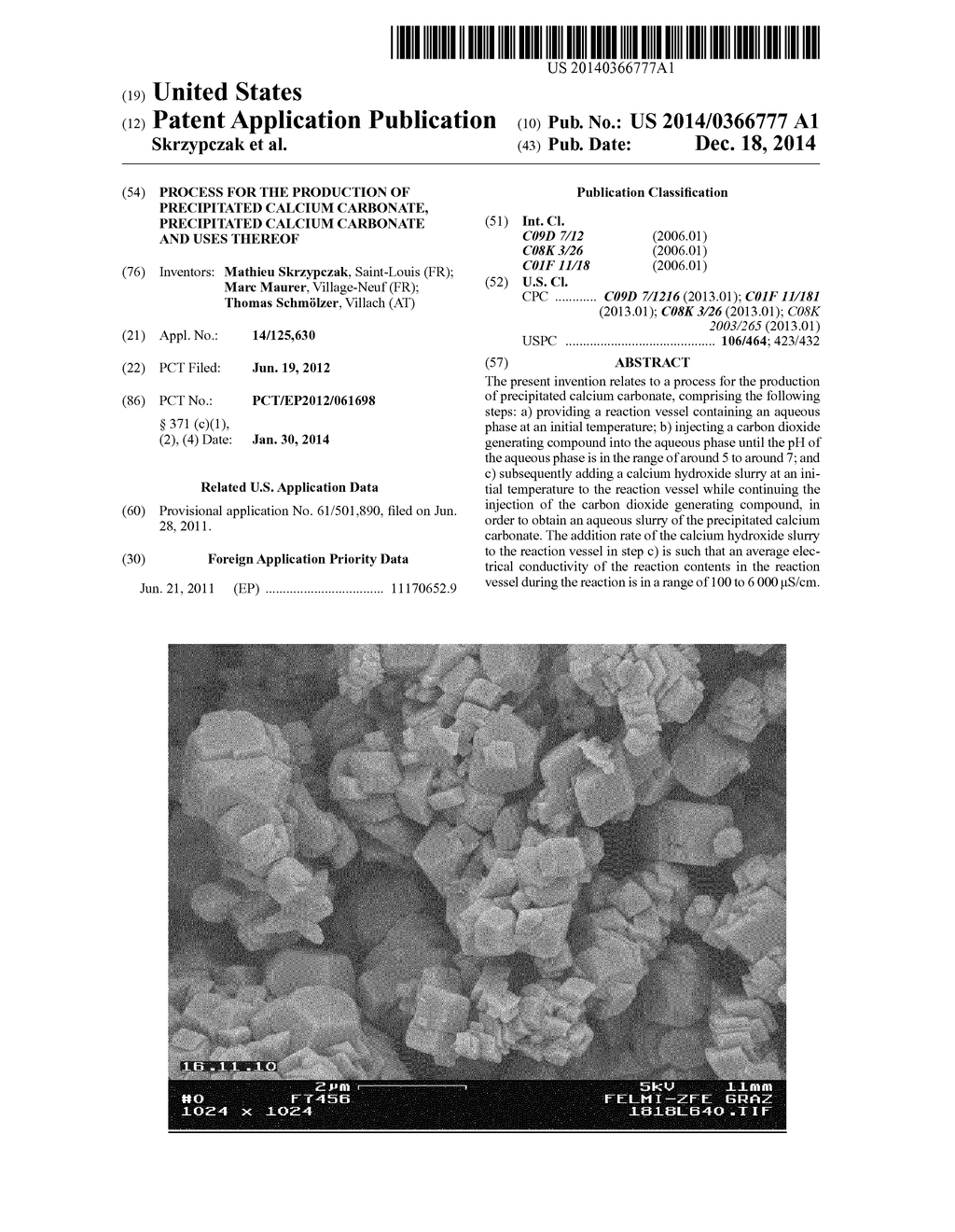 PROCESS FOR THE PRODUCTION OF PRECIPITATED CALCIUM CARBONATE, PRECIPITATED     CALCIUM CARBONATE AND USES THEREOF - diagram, schematic, and image 01