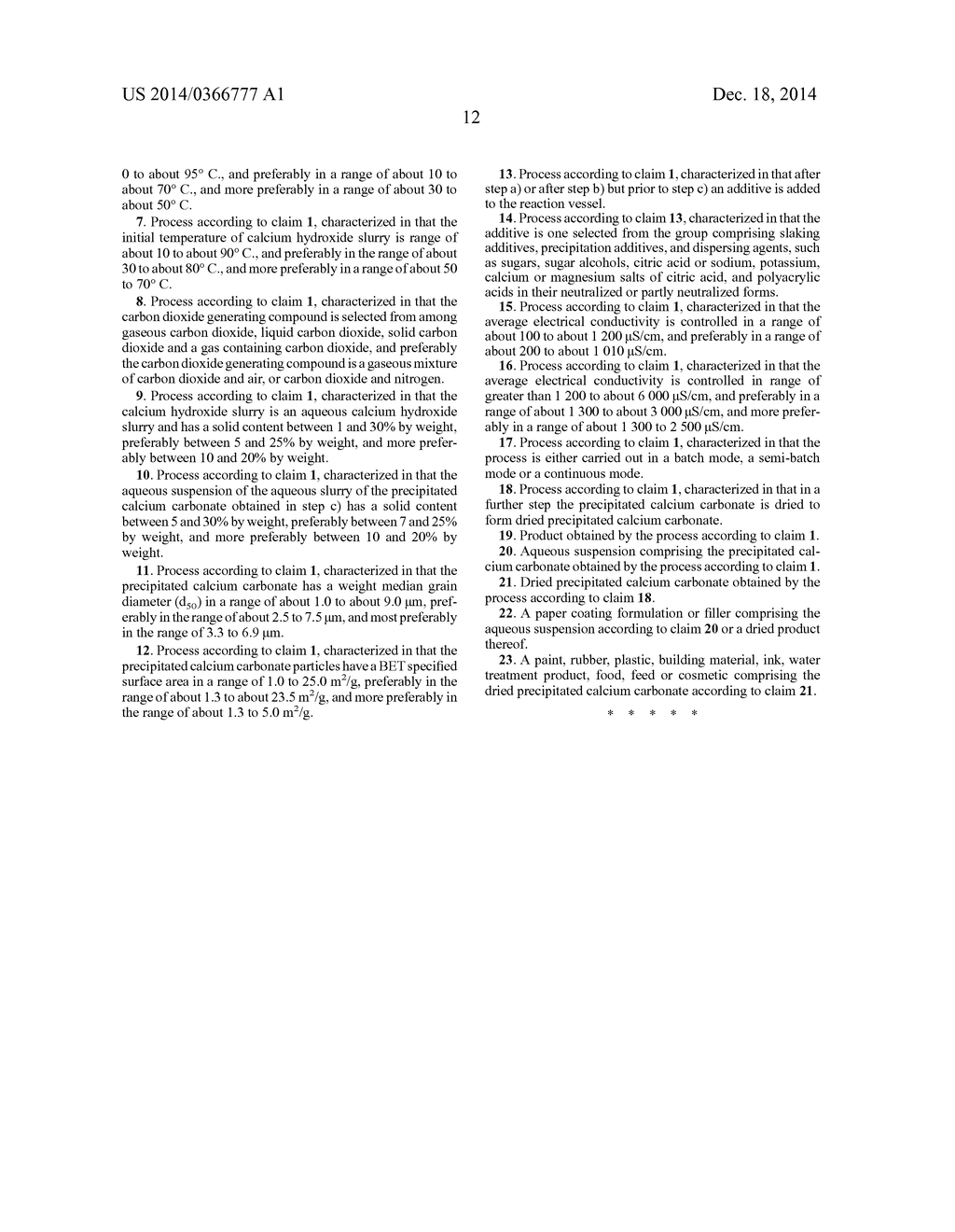 PROCESS FOR THE PRODUCTION OF PRECIPITATED CALCIUM CARBONATE, PRECIPITATED     CALCIUM CARBONATE AND USES THEREOF - diagram, schematic, and image 16