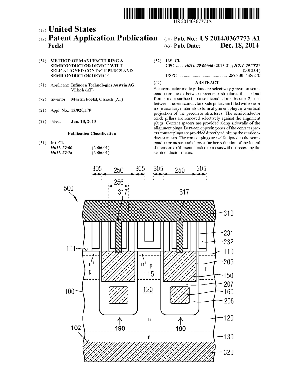 Method of Manufacturing a Semiconductor Device with Self-Aligned Contact     Plugs and Semiconductor Device - diagram, schematic, and image 01