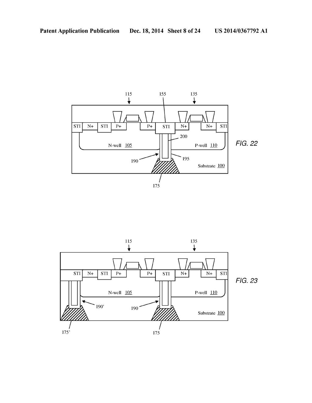 STRUCTURE AND METHOD OF LATCHUP ROBUSTNESS WITH PLACEMENT OF THROUGH WAFER     VIA WITHIN CMOS CIRCUITRY - diagram, schematic, and image 09