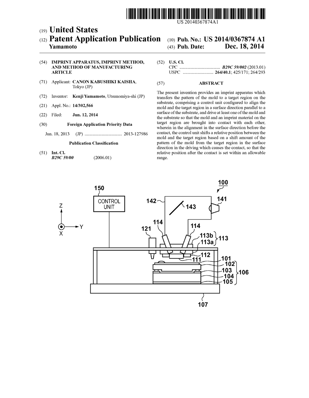 IMPRINT APPARATUS, IMPRINT METHOD, AND METHOD OF MANUFACTURING ARTICLE - diagram, schematic, and image 01