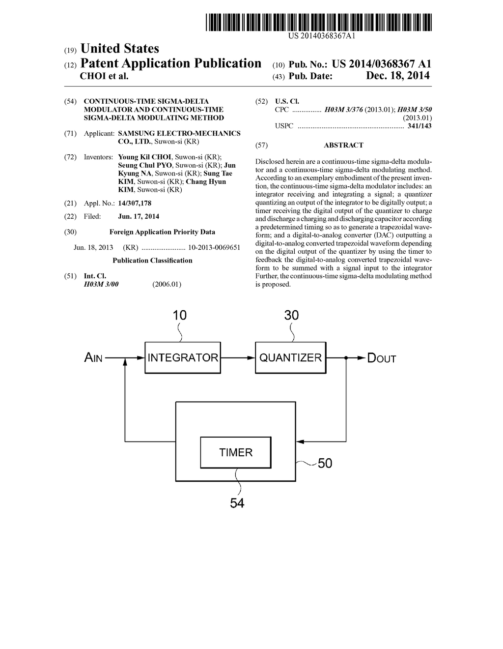 CONTINUOUS-TIME SIGMA-DELTA MODULATOR AND CONTINUOUS-TIME SIGMA-DELTA     MODULATING METHOD - diagram, schematic, and image 01