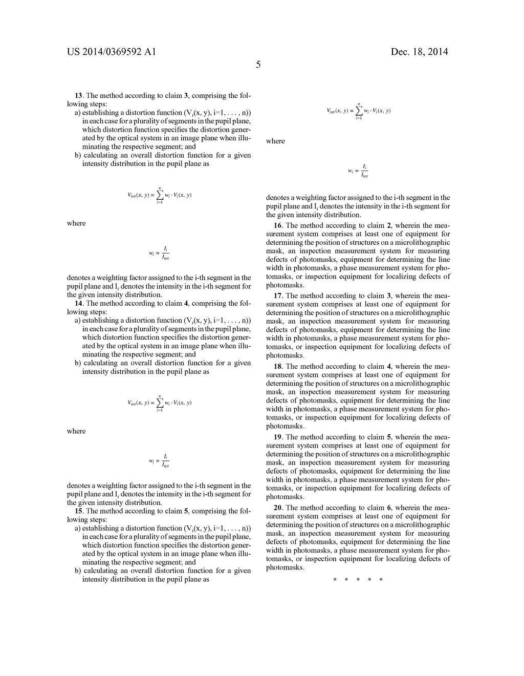 METHOD FOR ESTABLISHING DISTORTION PROPERTIES OF AN OPTICAL SYSTEM IN A     MICROLITHOGRAPHIC MEASUREMENT SYSTEM - diagram, schematic, and image 10