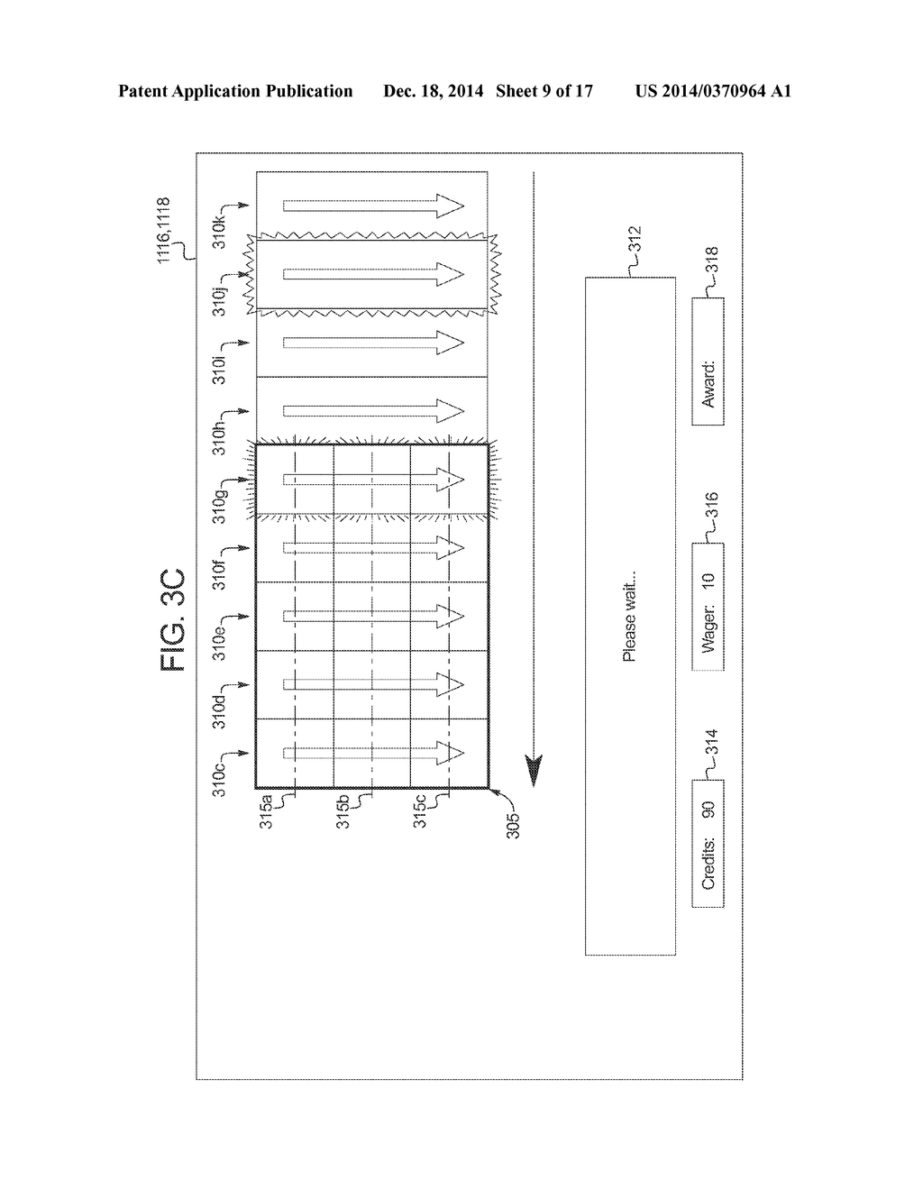 GAMING SYSTEM AND METHOD PROVIDING A SLOT GAME EMPLOYING A RANDOMLY     SELECTED SET OF REELS - diagram, schematic, and image 10