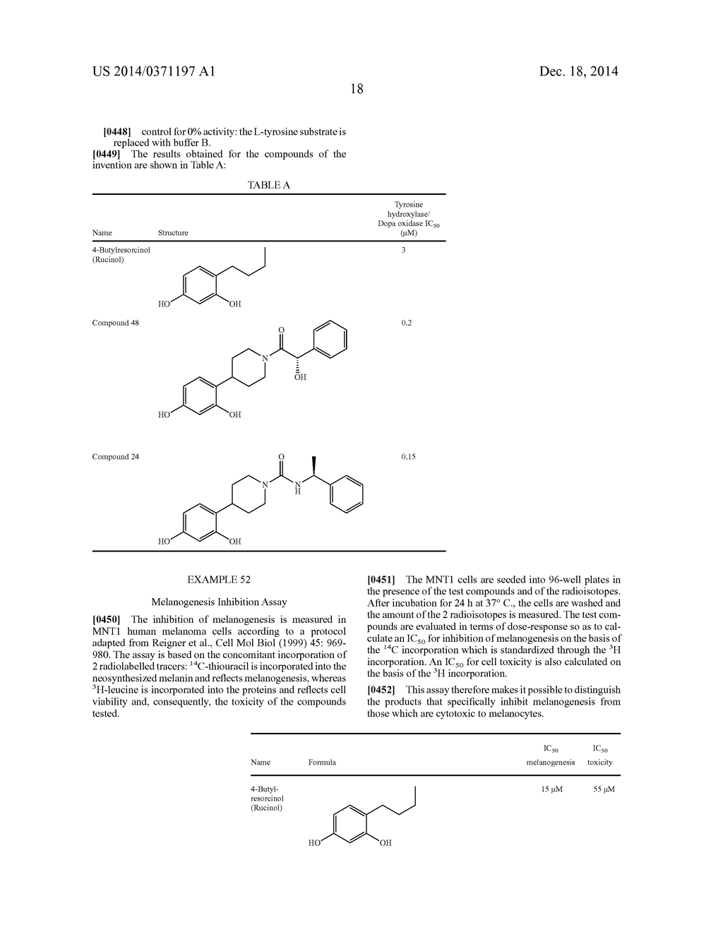 4-(AZACYCLOALKYL)BENZENE-1,3-DIOL COMPOUNDS AS TYROSINASE INHIBITORS,     PROCESS FOR THE PREPARATION THEREOF AND USE THEREOF IN HUMAN MEDICINE AND     IN COSMETICS - diagram, schematic, and image 20