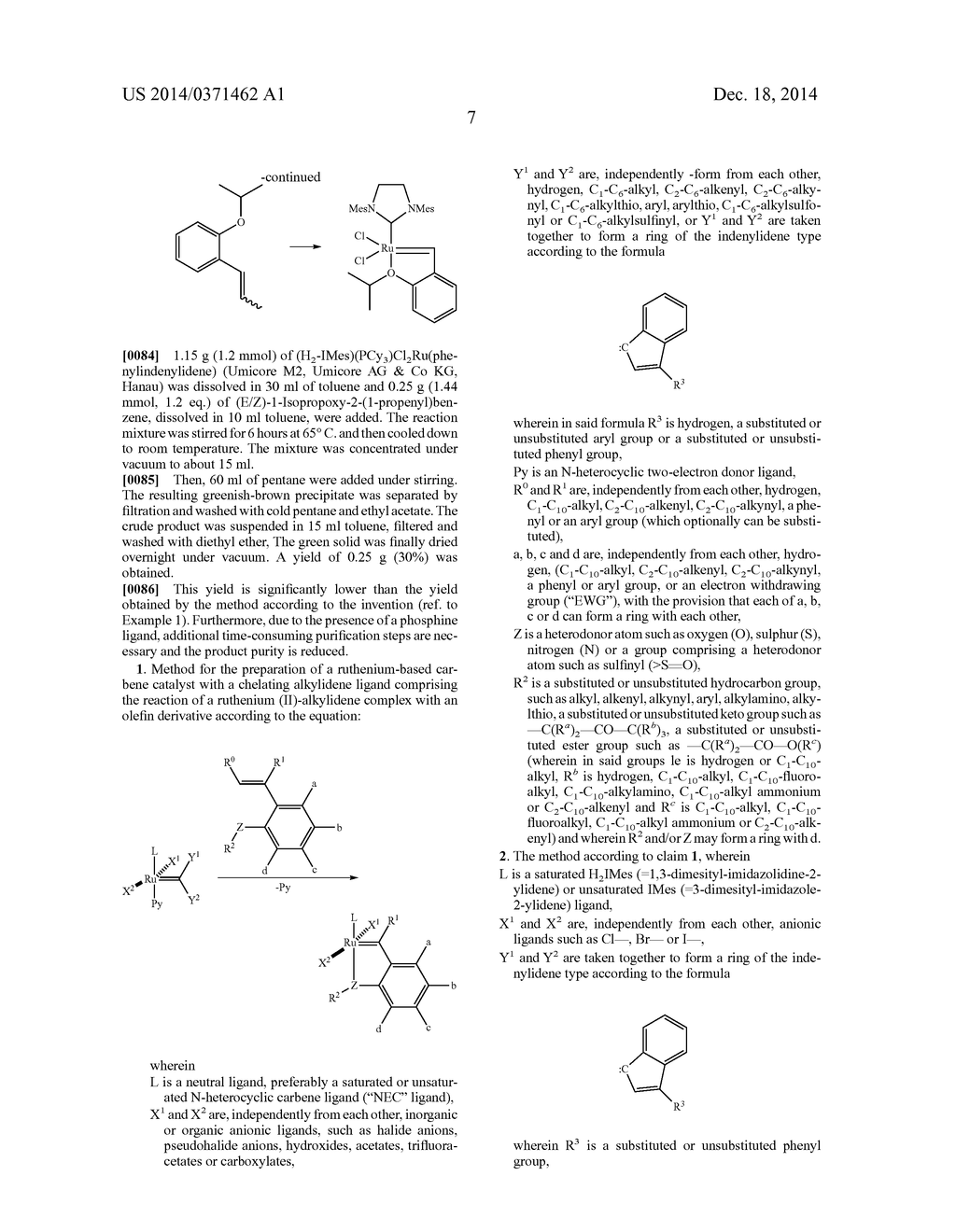 METHOD FOR PREPARATION OF RUTHENIUM-BASED METATHESIS CATALYSTS WITH     CHELATING ALKYLIDENE LIGANDS - diagram, schematic, and image 08