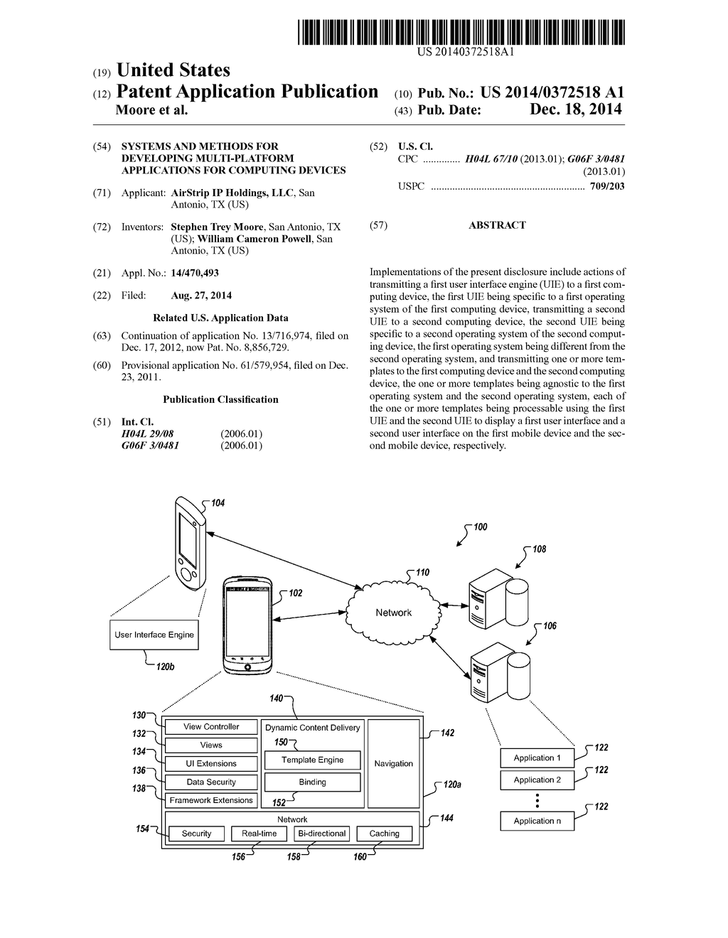 SYSTEMS AND METHODS FOR DEVELOPING MULTI-PLATFORM APPLICATIONS FOR     COMPUTING DEVICES - diagram, schematic, and image 01