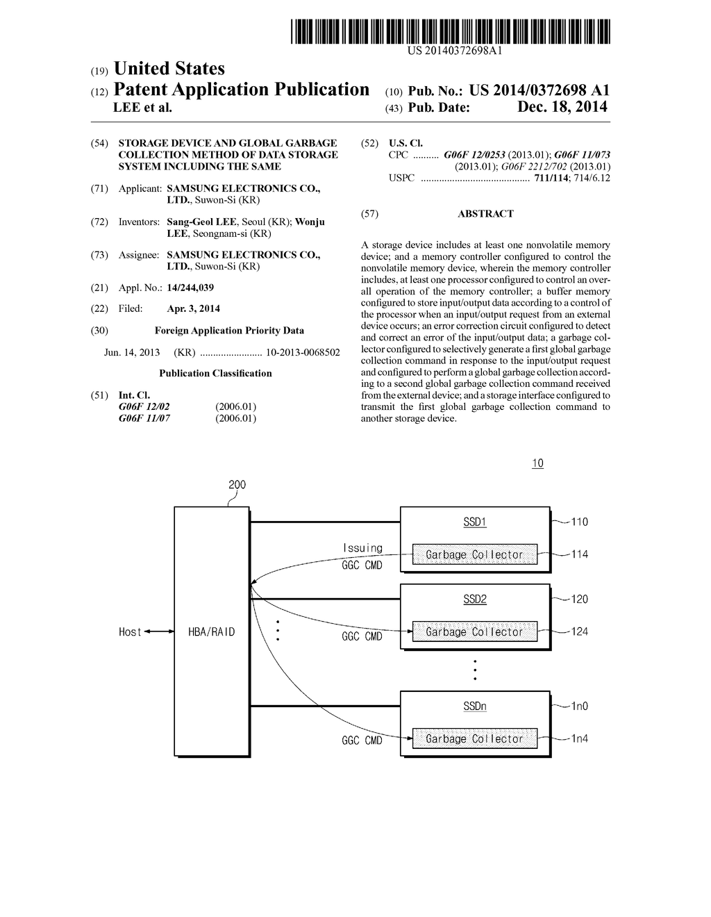 STORAGE DEVICE AND GLOBAL GARBAGE COLLECTION METHOD OF DATA STORAGE SYSTEM     INCLUDING THE SAME - diagram, schematic, and image 01