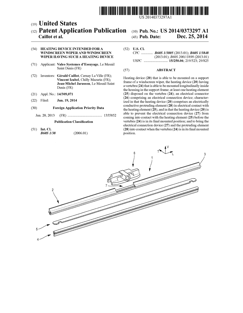 HEATING DEVICE INTENDED FOR A WINDSCREEN WIPER AND WINDSCREEN WIPER HAVING     SUCH A HEATING DEVICE - diagram, schematic, and image 01