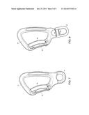 SAFETY CARABINER COMPRISING A DOUBLE GATE diagram and image