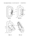 SAFETY CARABINER COMPRISING A DOUBLE GATE diagram and image