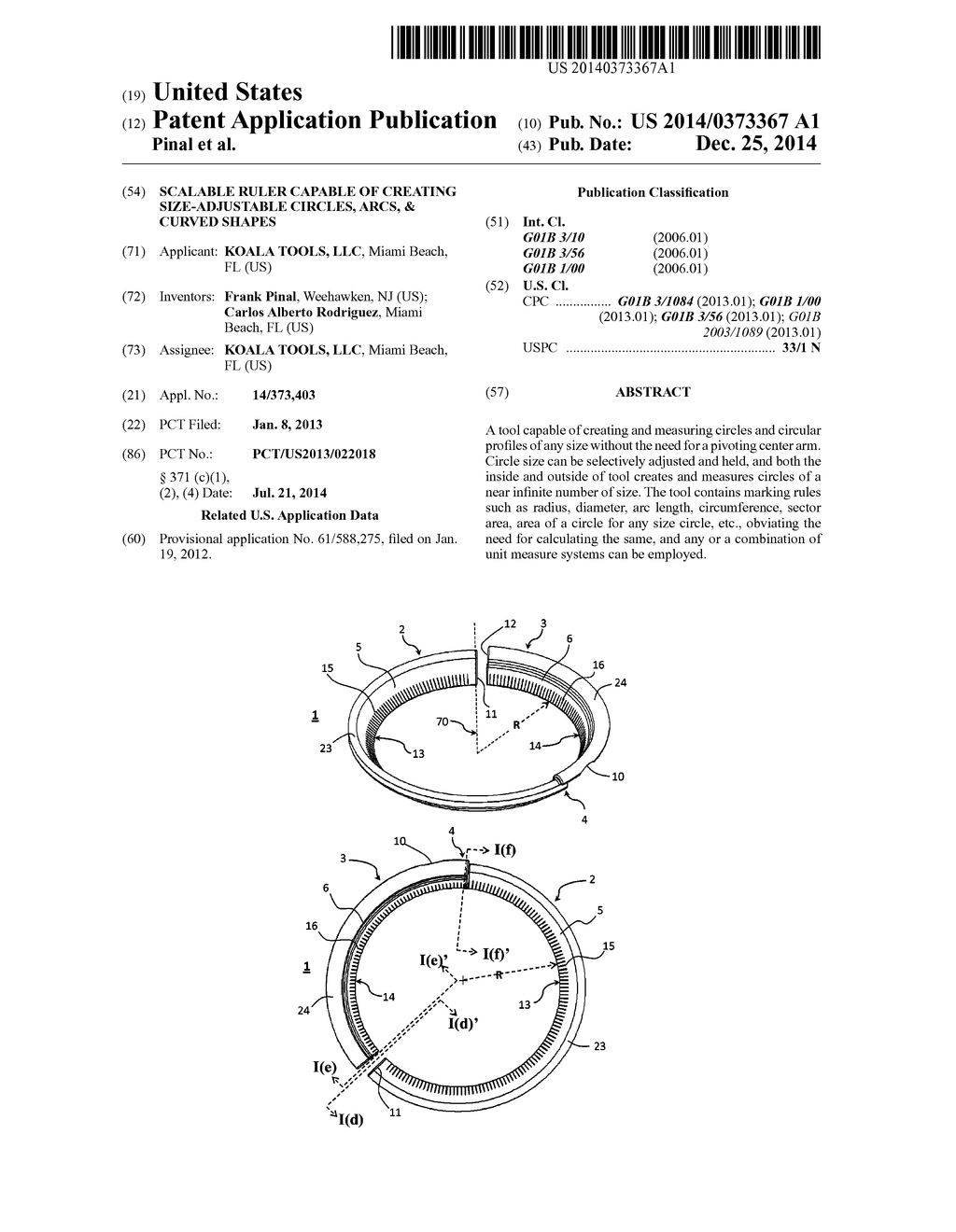 SCALABLE RULER CAPABLE OF CREATING SIZE-ADJUSTABLE CIRCLES, ARCS, & CURVED     SHAPES - diagram, schematic, and image 01