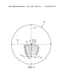 PROJECTILE-WEAPON RETICLE WITH HOLDOVER AIMING FEATURES FOR MULTIPLE     PROJECTILE VELOCITIES diagram and image