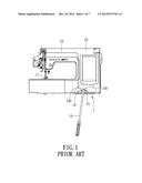 KNEE-CONTROLLED MOTOR CONTROL DEVICE FOR A MOTOR-DRIVEN PRESSER MECHANISM     OF A SEWING MACHINE diagram and image