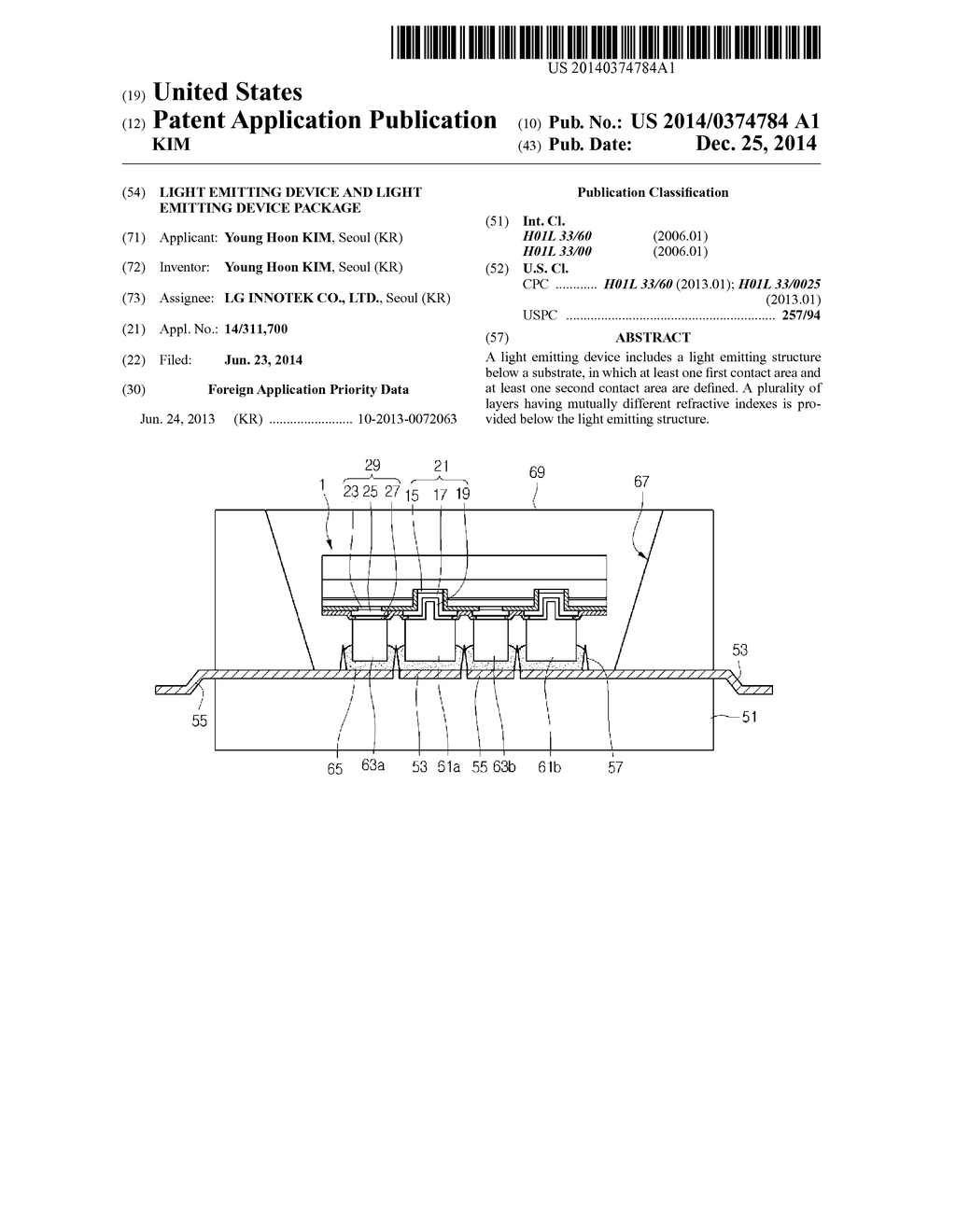 LIGHT EMITTING DEVICE AND LIGHT EMITTING DEVICE PACKAGE - diagram, schematic, and image 01