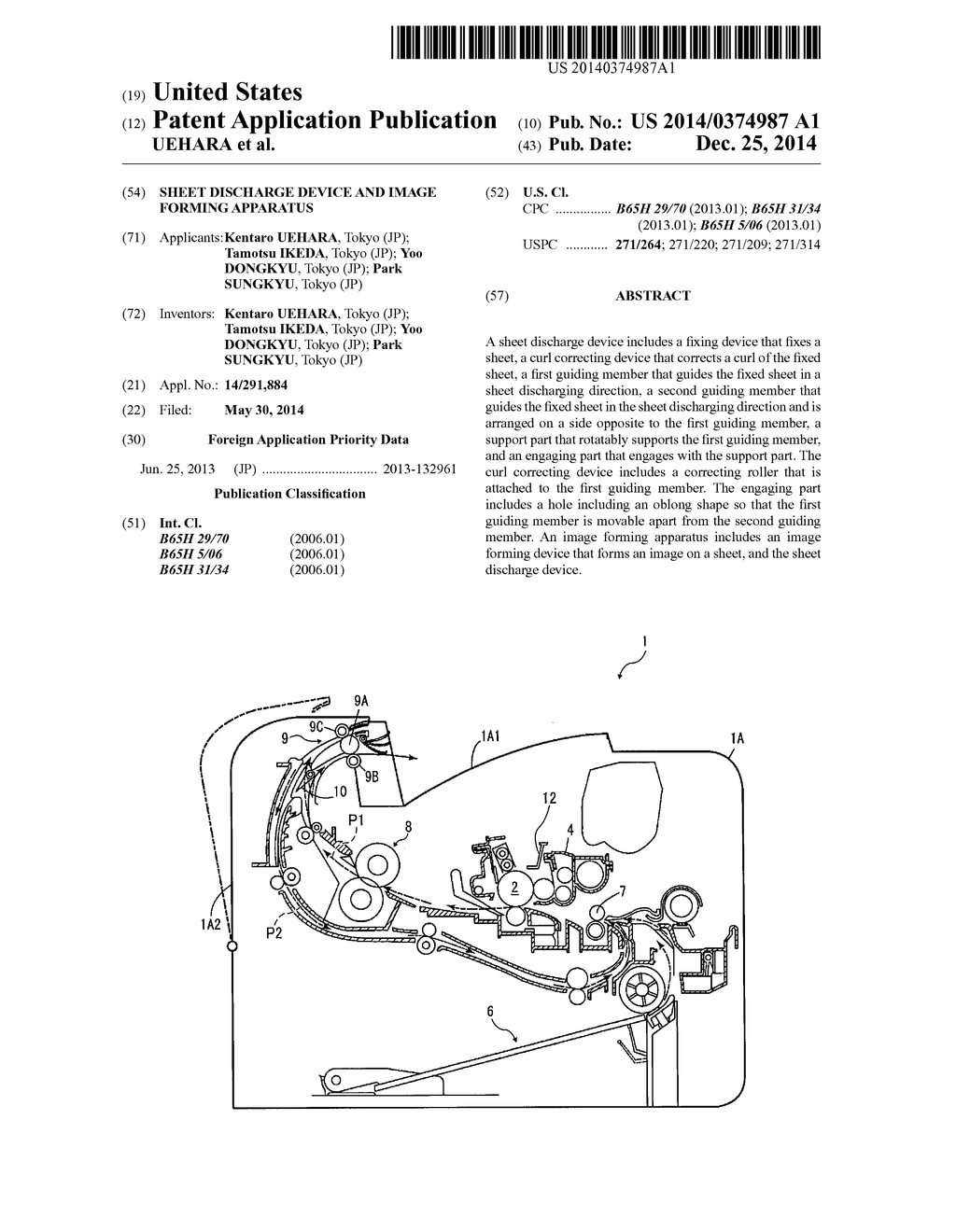 SHEET DISCHARGE DEVICE AND IMAGE FORMING APPARATUS - diagram, schematic, and image 01