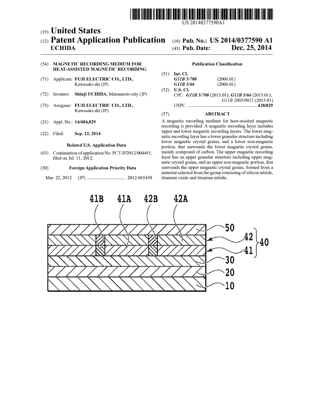 MAGNETIC RECORDING MEDIUM FOR HEAT-ASSISTED MAGNETIC RECORDING - diagram, schematic, and image 01