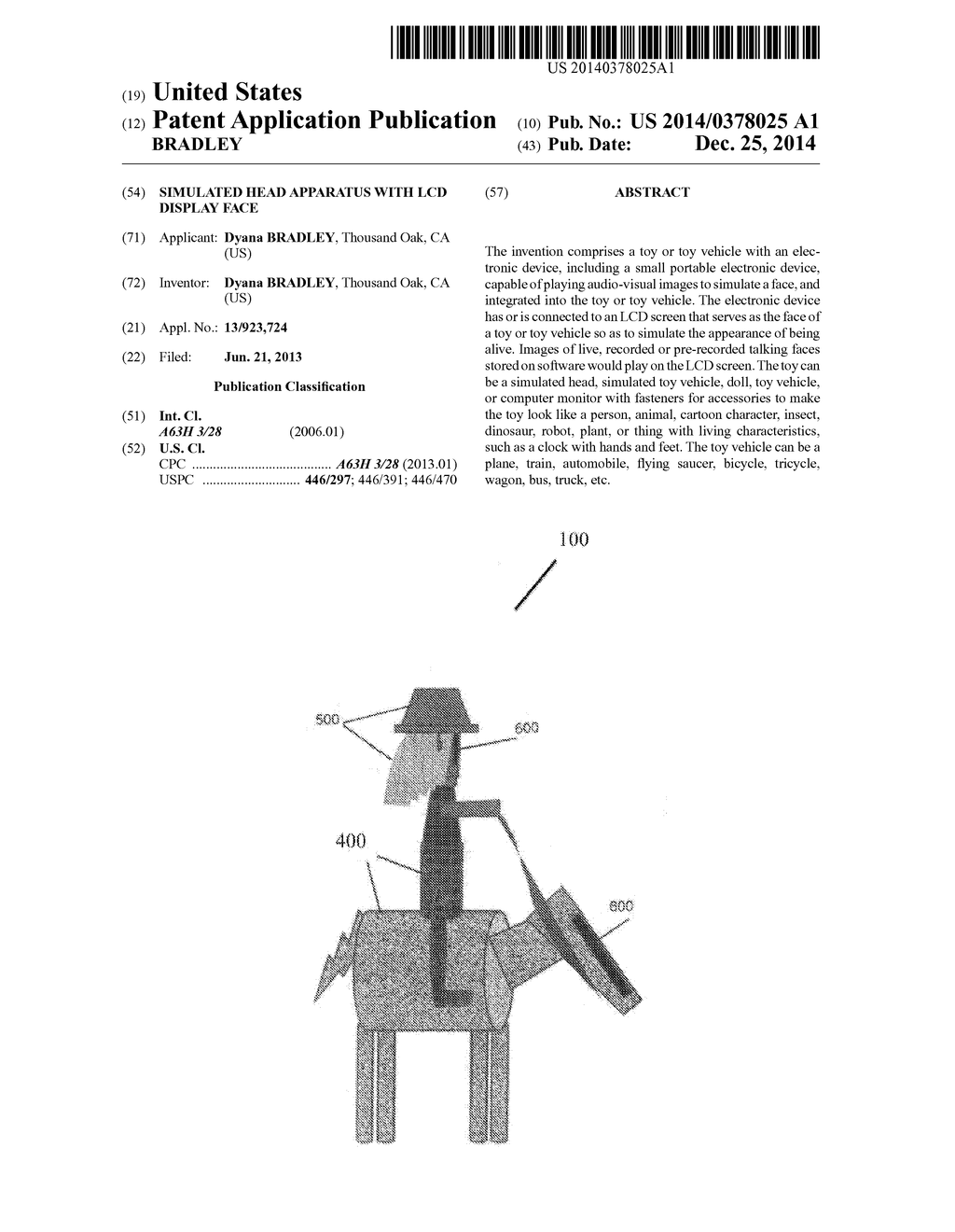 Simulated Head Apparatus with LCD Display Face - diagram, schematic, and image 01