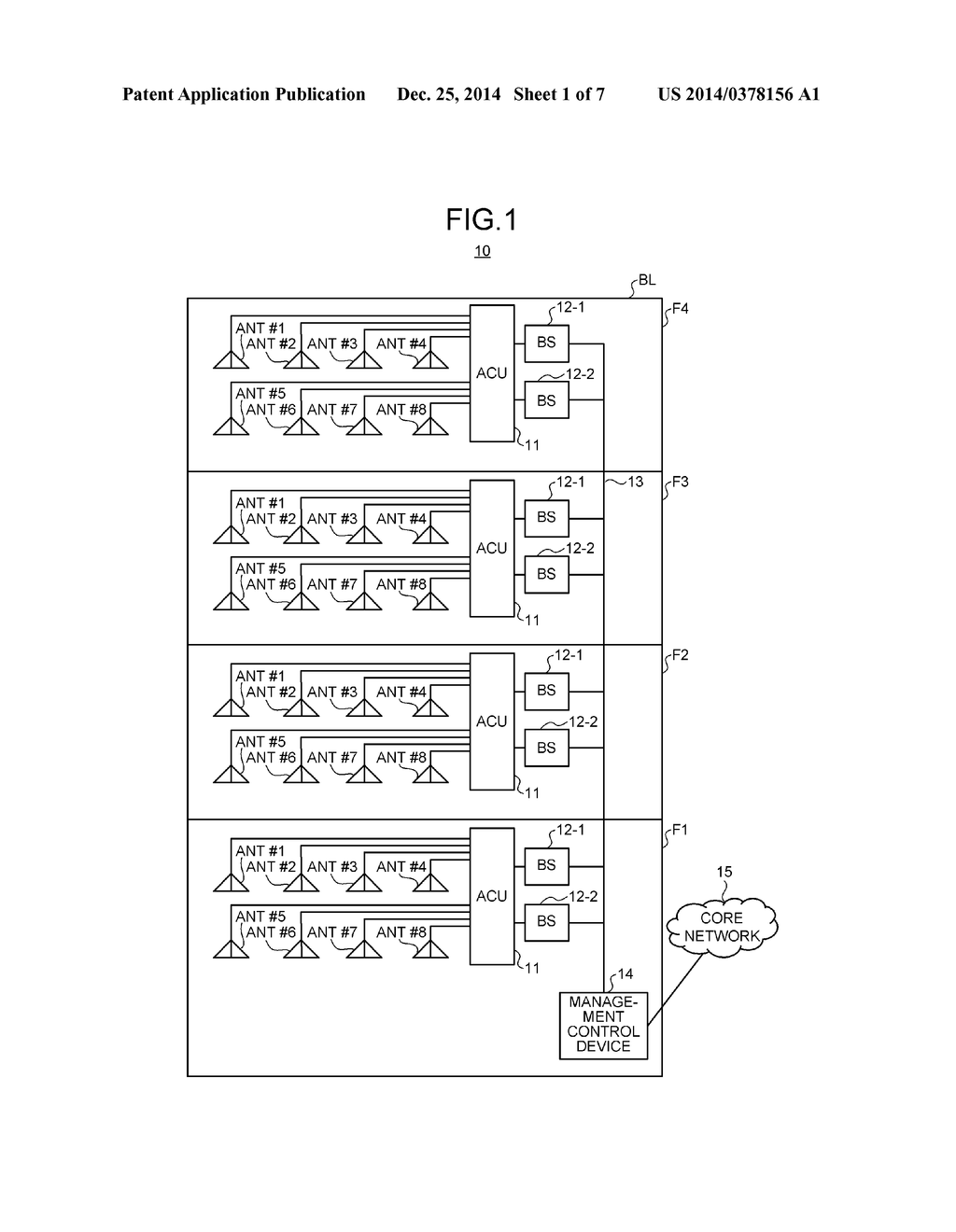 DISTRIBUTED ANTENNA SYSTEM, MANAGEMENT CONTROL DEVICE, CONTROL METHOD OF     MANAGEMENT CONTROL DEVICE, AND COMPUTER PROGRAM PRODUCT - diagram, schematic, and image 02