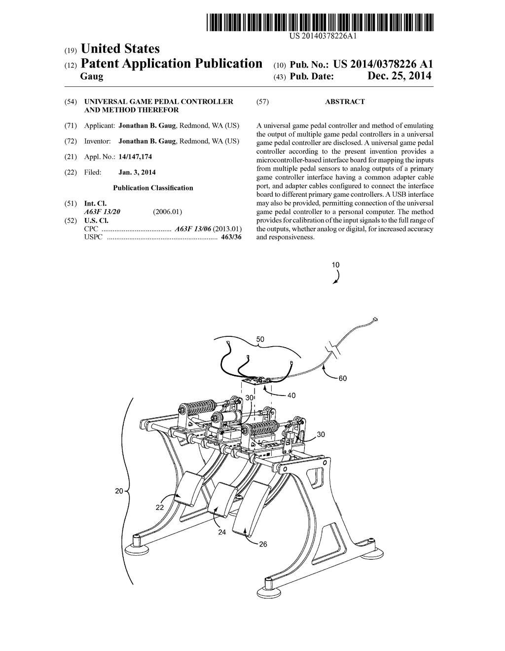 Universal Game Pedal Controller And Method Therefor - diagram, schematic, and image 01