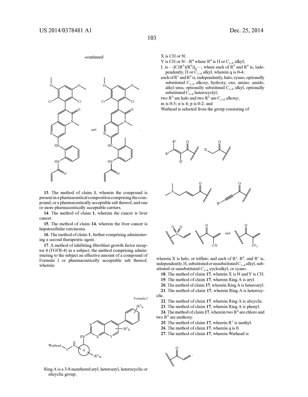 INHIBITORS OF THE FIBROBLAST GROWTH FACTOR RECEPTOR - diagram, schematic, and image 112