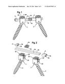 BONE ANCHORING DEVICE AND STABILIZATION DEVICE FOR BONE PARTS OR VERTEBRAE     COMPRISING SUCH A BONE ANCHORING DEVICE diagram and image