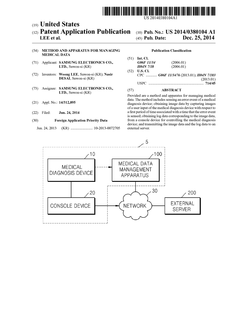 METHOD AND APPARATUS FOR MANAGING MEDICAL DATA - diagram, schematic, and image 01