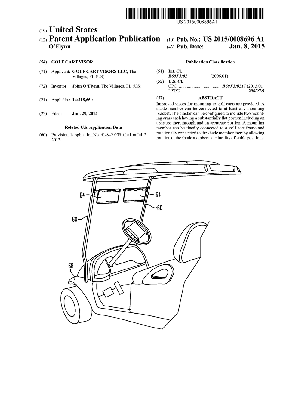 GOLF CART VISOR - diagram, schematic, and image 01