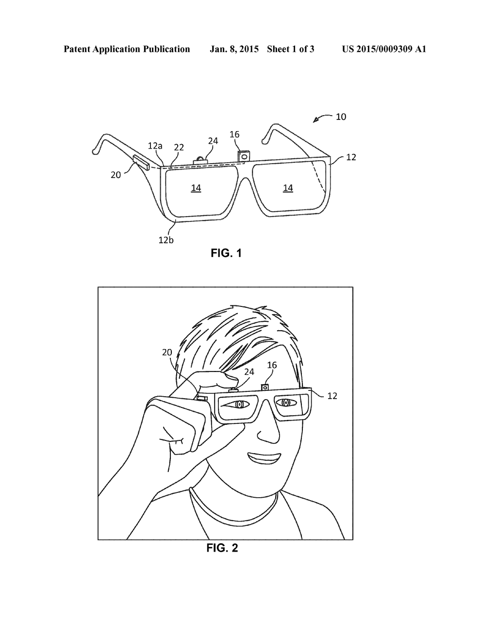 Optical Frame for Glasses and the Like with Built-In Camera and Special     Actuator Feature - diagram, schematic, and image 02