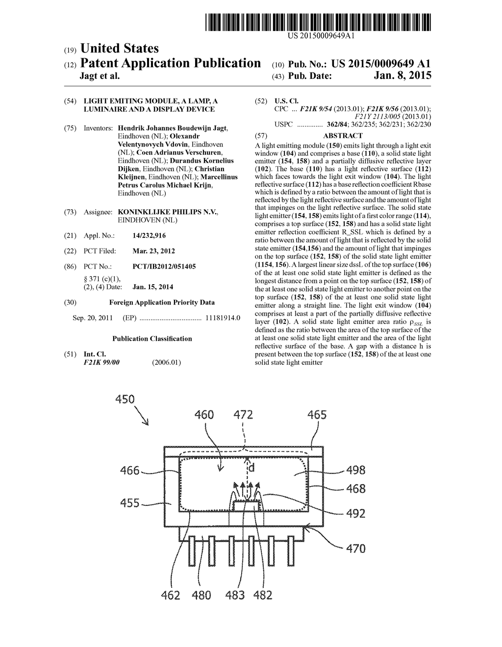 LIGHT EMITING MODULE, A LAMP, A LUMINAIRE AND A DISPLAY DEVICE - diagram, schematic, and image 01