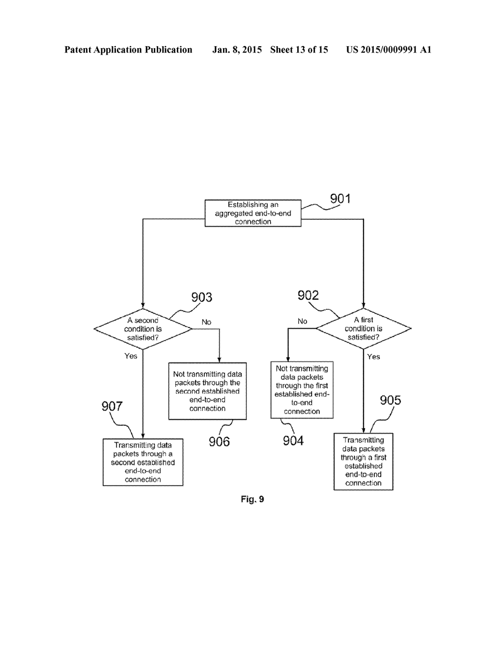 METHODS AND SYSTEMS FOR TRANSMITTING PACKETS THROUGH AGGREGATED END-TO-END     CONNECTION - diagram, schematic, and image 14