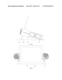 BRACKET WITH SOUND BOXES FOR A TABLET ELECTRONIC DEVICE diagram and image