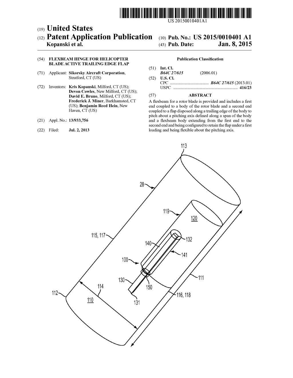 FLEXBEAM HINGE FOR HELICOPTER BLADE ACTIVE TRAILING EDGE FLAP - diagram, schematic, and image 01