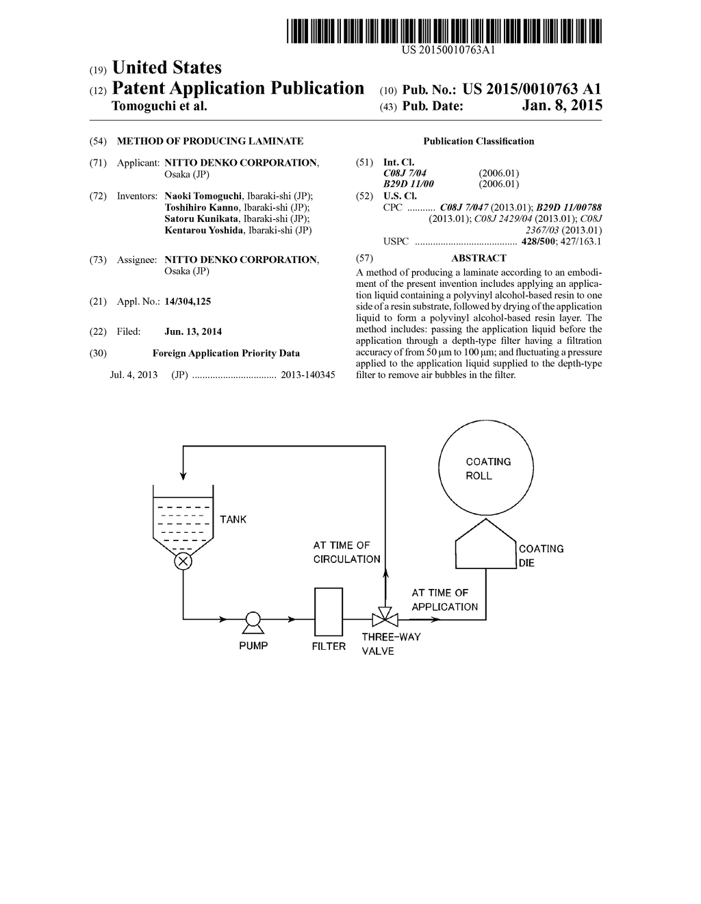 METHOD OF PRODUCING LAMINATE - diagram, schematic, and image 01