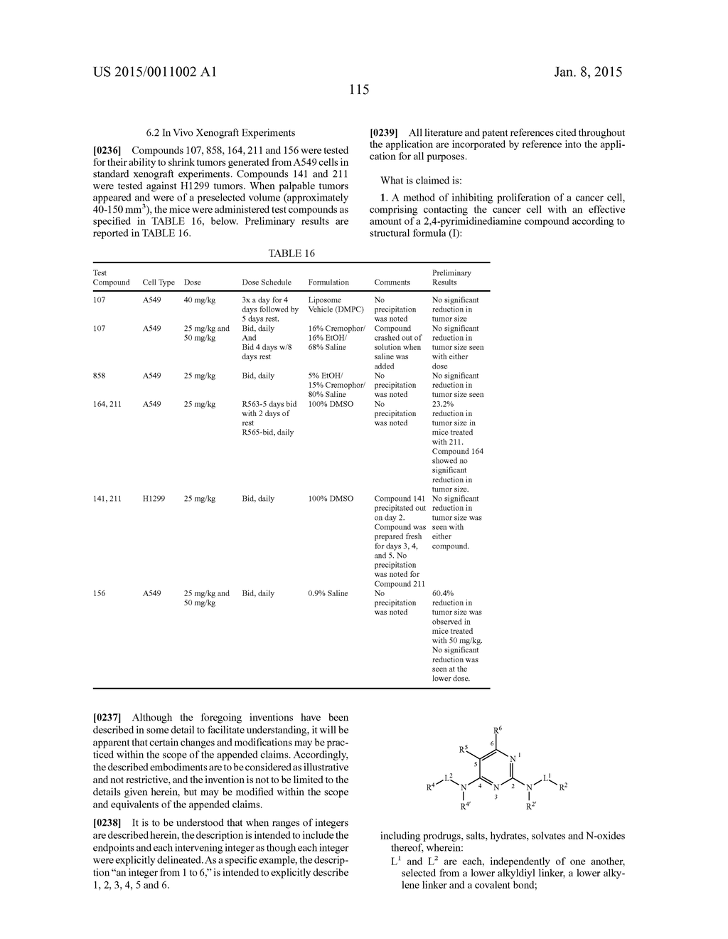 2,4-Pyrimidinediamine Compounds And Uses As Anti-Proliferative Agents - diagram, schematic, and image 116