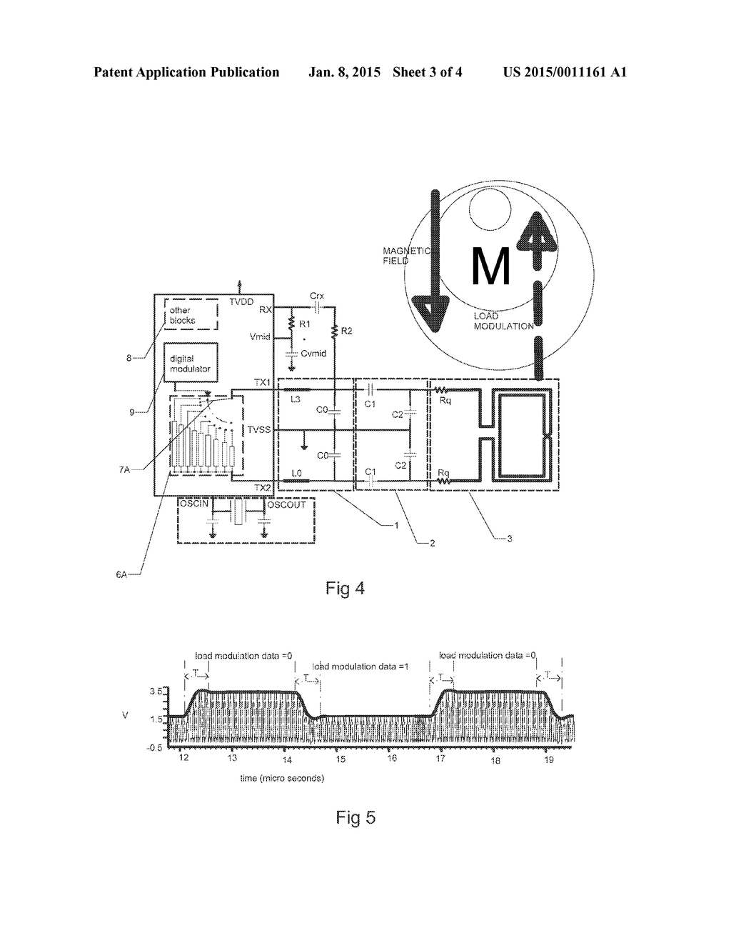 NEAR FIELD COMMUNICATION ENABLED DEVICE WITH IMPROVED ELECTROMAGNETIC     COMPATIBILITY AND A METHOD OF LOAD MODULATING IN NEAR FIELD COMMUNICATION - diagram, schematic, and image 04