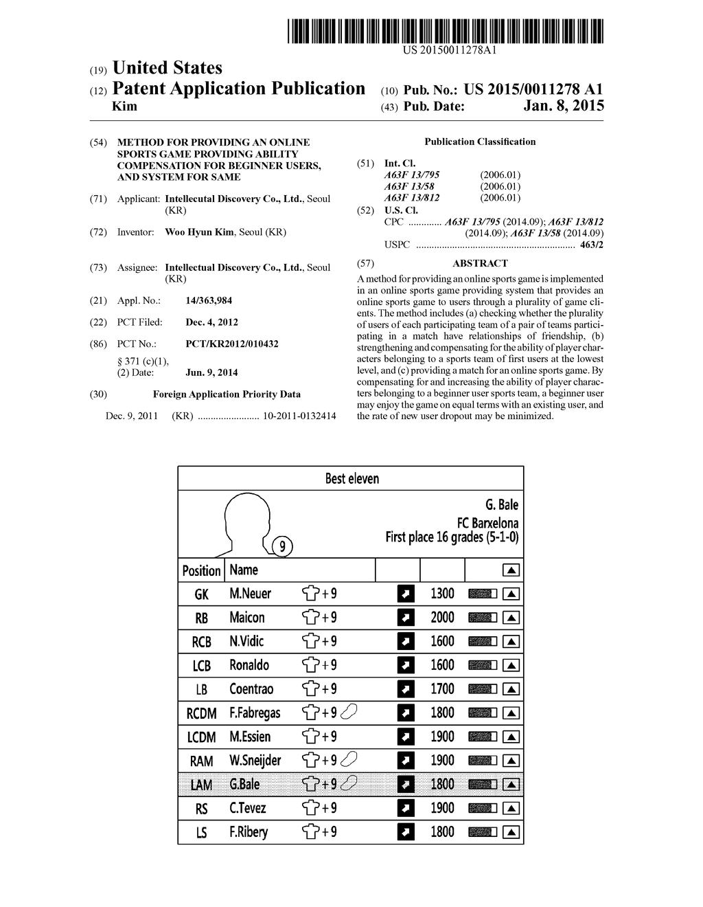 METHOD FOR PROVIDING AN ONLINE SPORTS GAME PROVIDING ABILITY COMPENSATION     FOR BEGINNER USERS, AND SYSTEM FOR SAME - diagram, schematic, and image 01