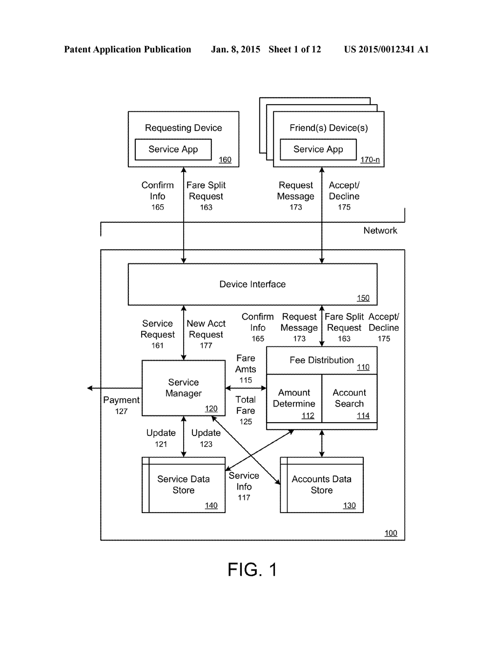 SYSTEM AND METHOD FOR SPLITTING A FEE FOR AN ON-DEMAND SERVICE - diagram, schematic, and image 02