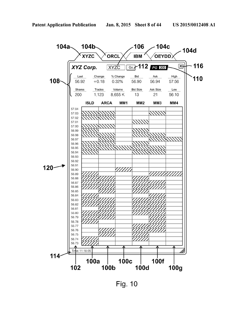 Interactive grid-based graphical trading system for real time security     trading - diagram, schematic, and image 09