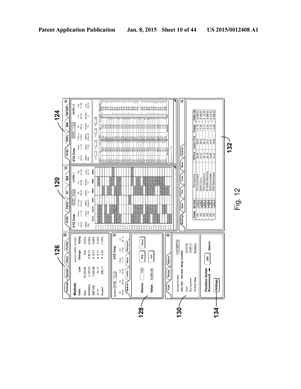 Interactive grid-based graphical trading system for real time security     trading - diagram, schematic, and image 11