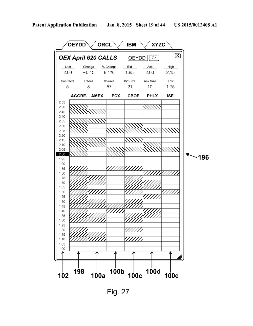 Interactive grid-based graphical trading system for real time security     trading - diagram, schematic, and image 20