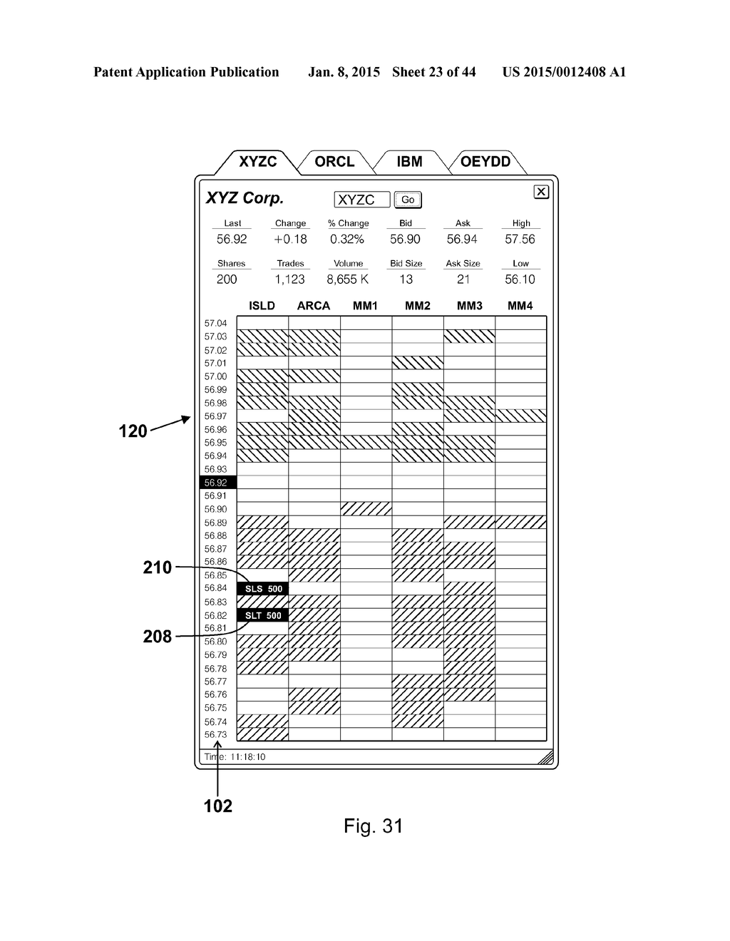 Interactive grid-based graphical trading system for real time security     trading - diagram, schematic, and image 24