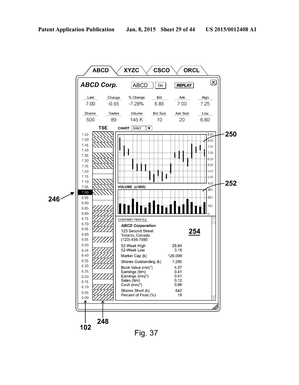 Interactive grid-based graphical trading system for real time security     trading - diagram, schematic, and image 30